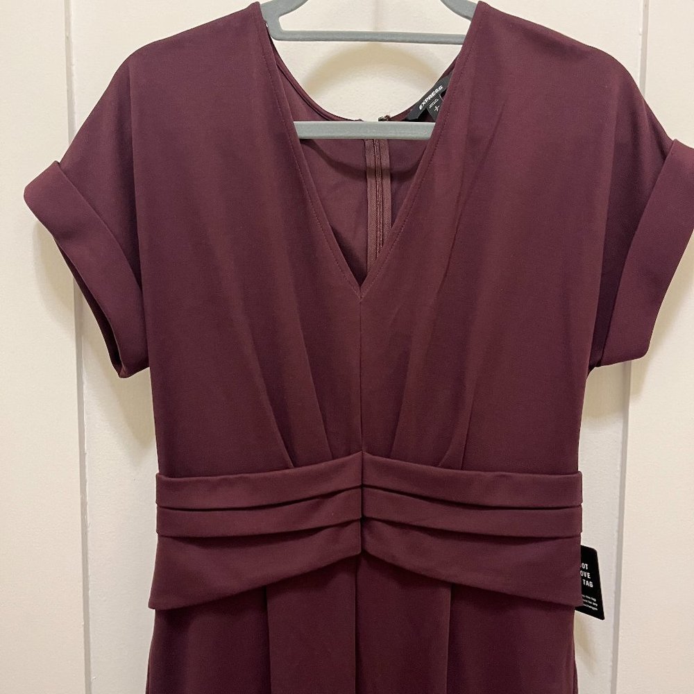 Maroon V-neck Jumpsuit